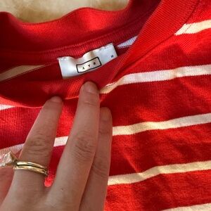 AYR Half day shirt in white/red stripe